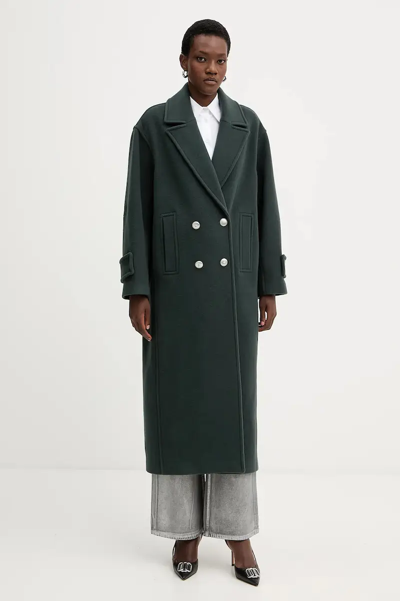 cappotto con lana colore verde 105770 A2SM