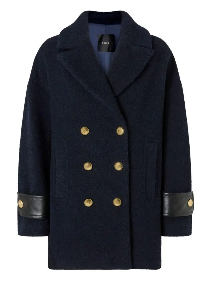 Cappotto doppiopetto con dettagli dorati Blu