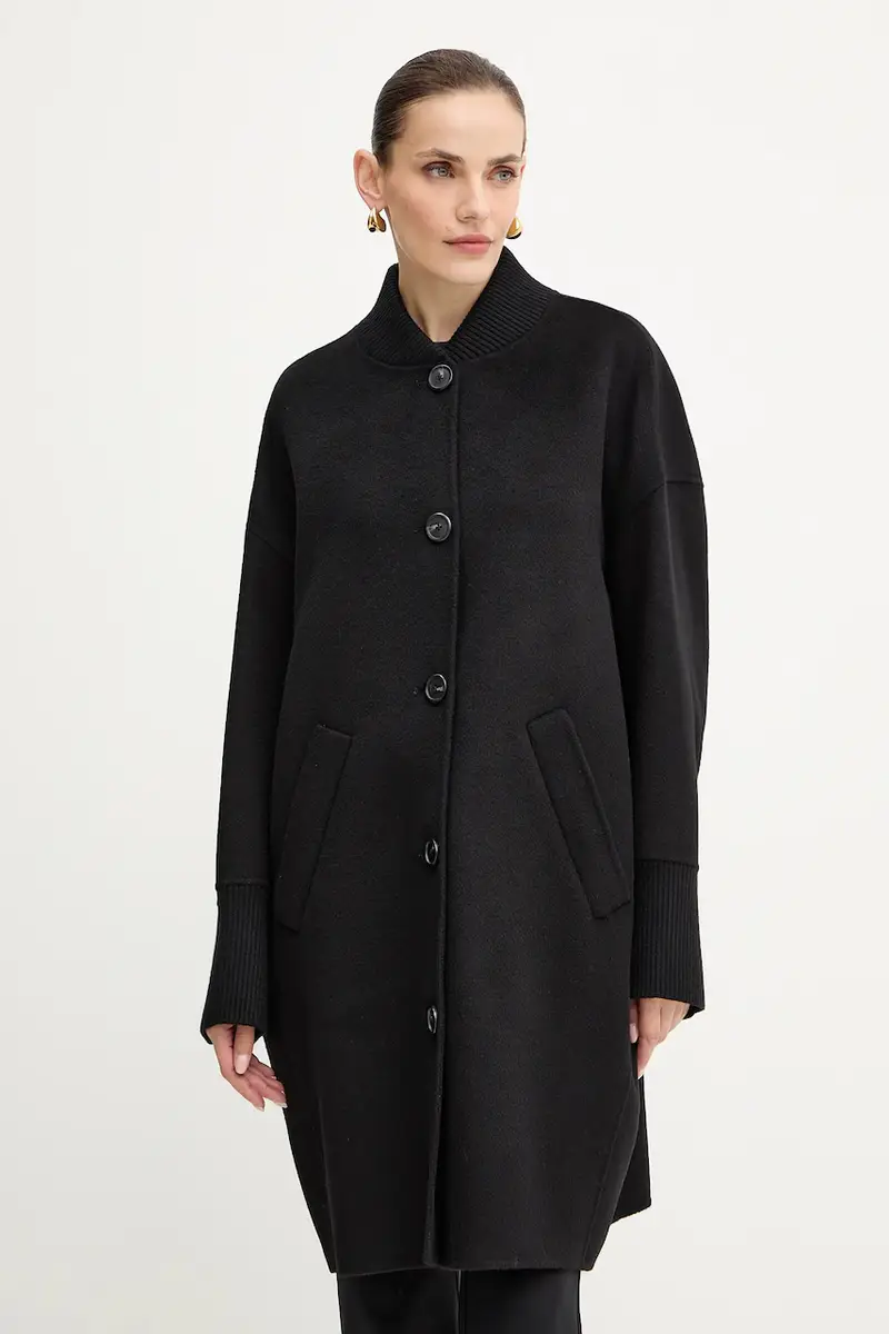 cappotto in lana colore nero 105404 A1ZQ
