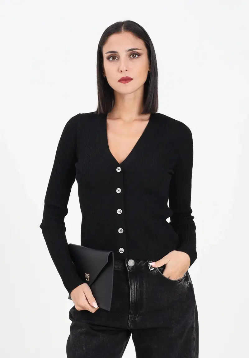 Pinko Cardigan Donna Nero 2818680 miniatura 2