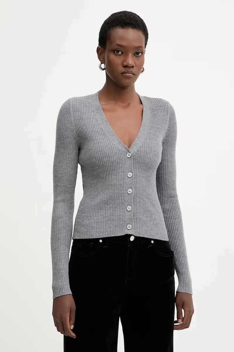 cardigan con lana colore grigio 105506 A18M