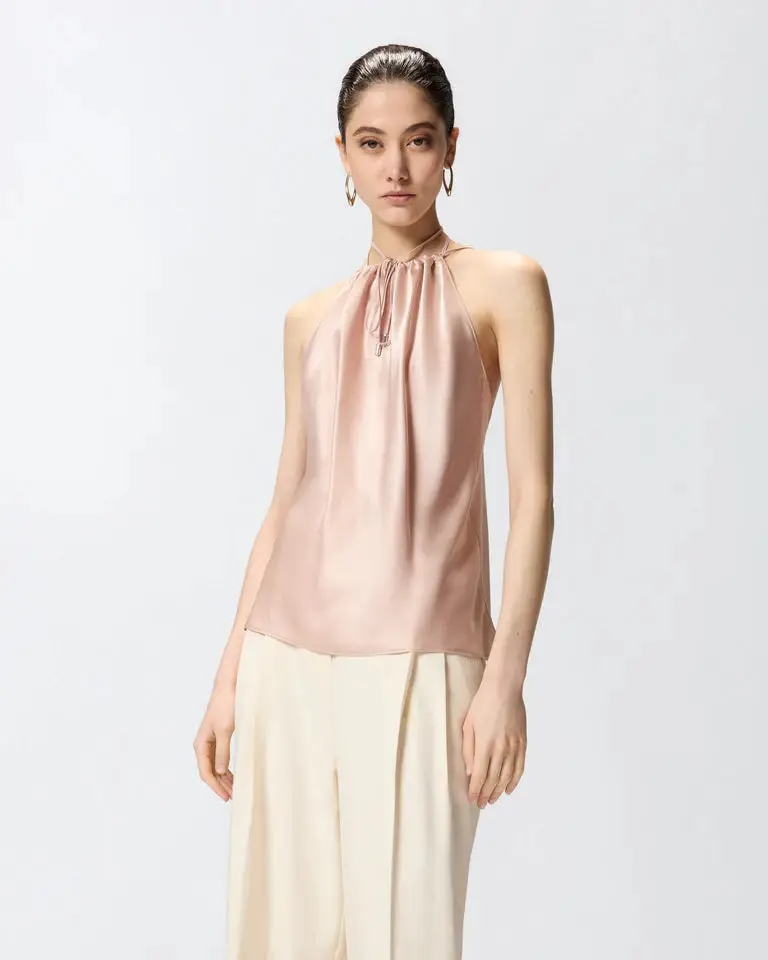 CAROTA TOP SATIN SS26 ROSA MOGANO