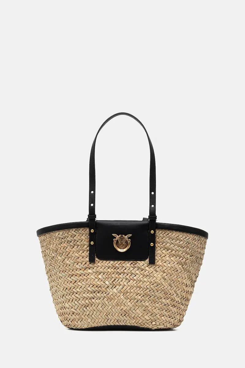 cestino da spiaggia colore beige 103324 A1RL Nero