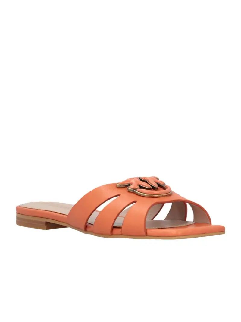 Pinko Ciabatta fard arancione con placchetta Love Birds miniatura 2