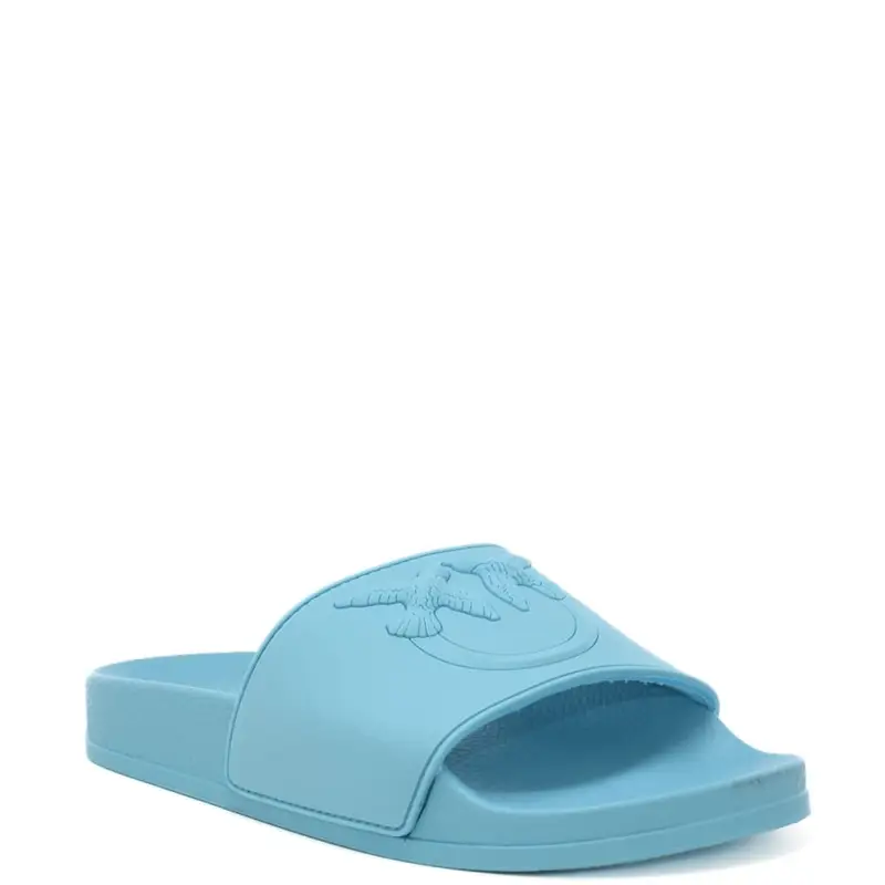 Pinko ciabatte da donna dilly con logo in rilievo celesti miniatura 2