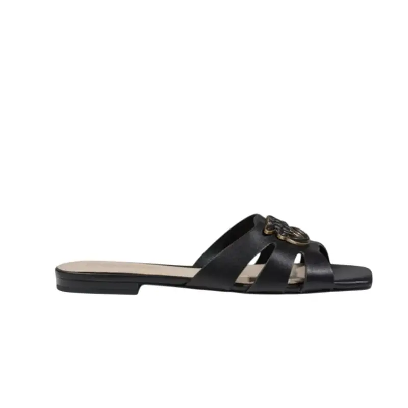 ciabatte donna pinko - marli 09 - slipper laminated nappa - nero BLACK
