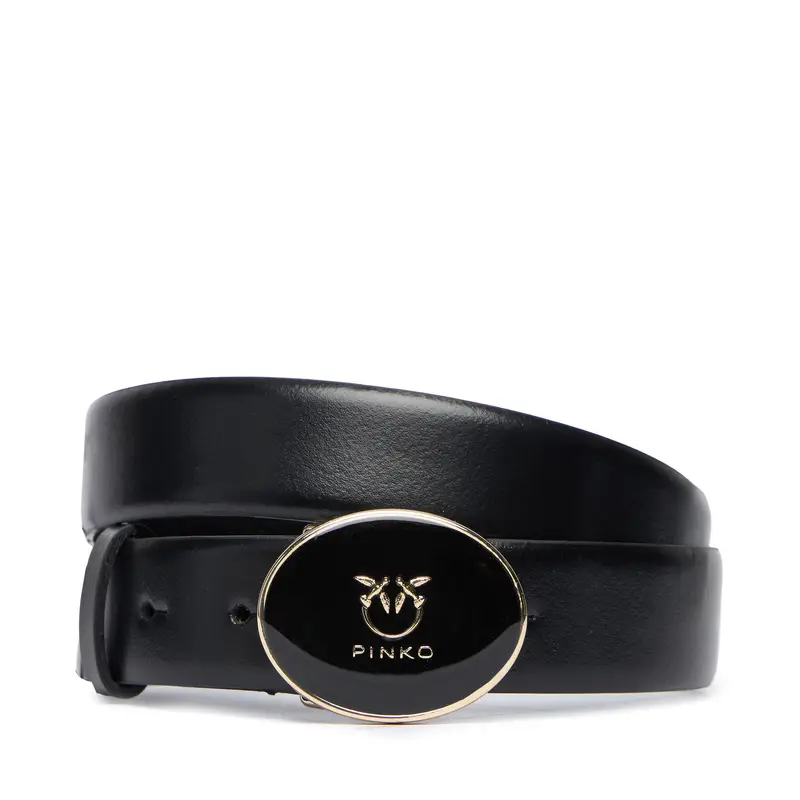 Cintura da donna PINKO Round Enamel H2,8 Belt 20252 PLT01 105478 A2QL Nero