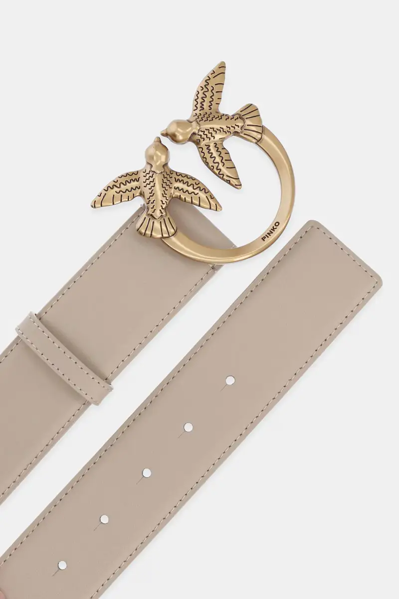 cintura in pelle donna colore beige 100120 A0F1 miniatura 2