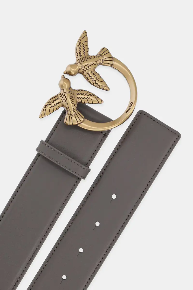 cintura in pelle donna colore beige 100120 A0F1 Grigio miniatura 2