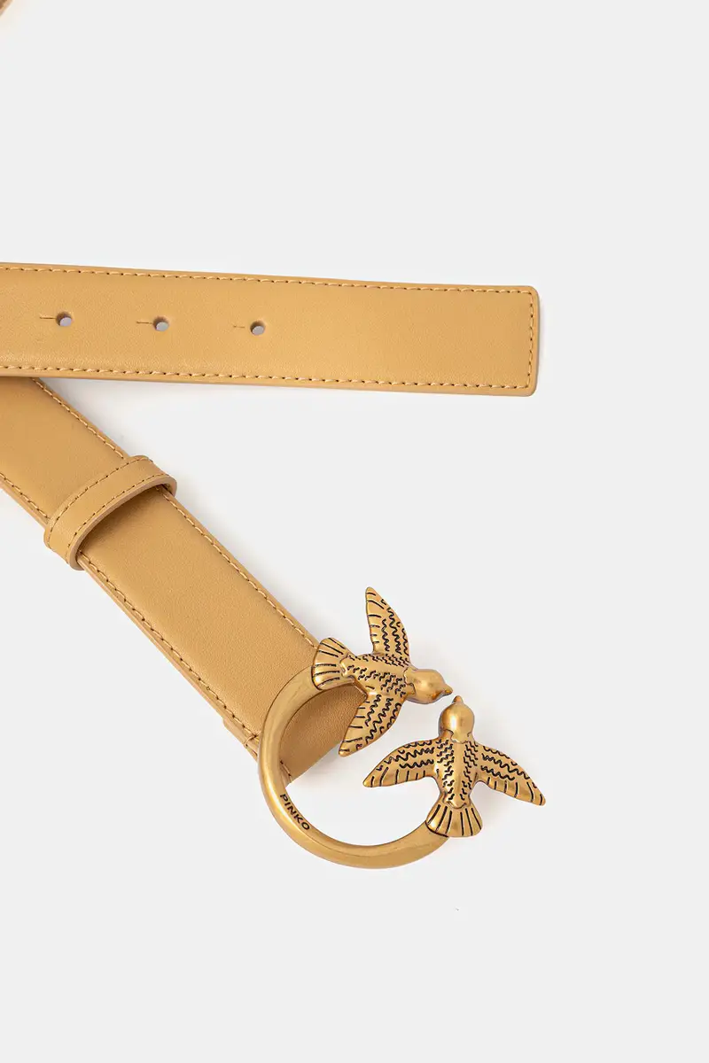 cintura in pelle donna colore beige 100125 A0F1 miniatura 2