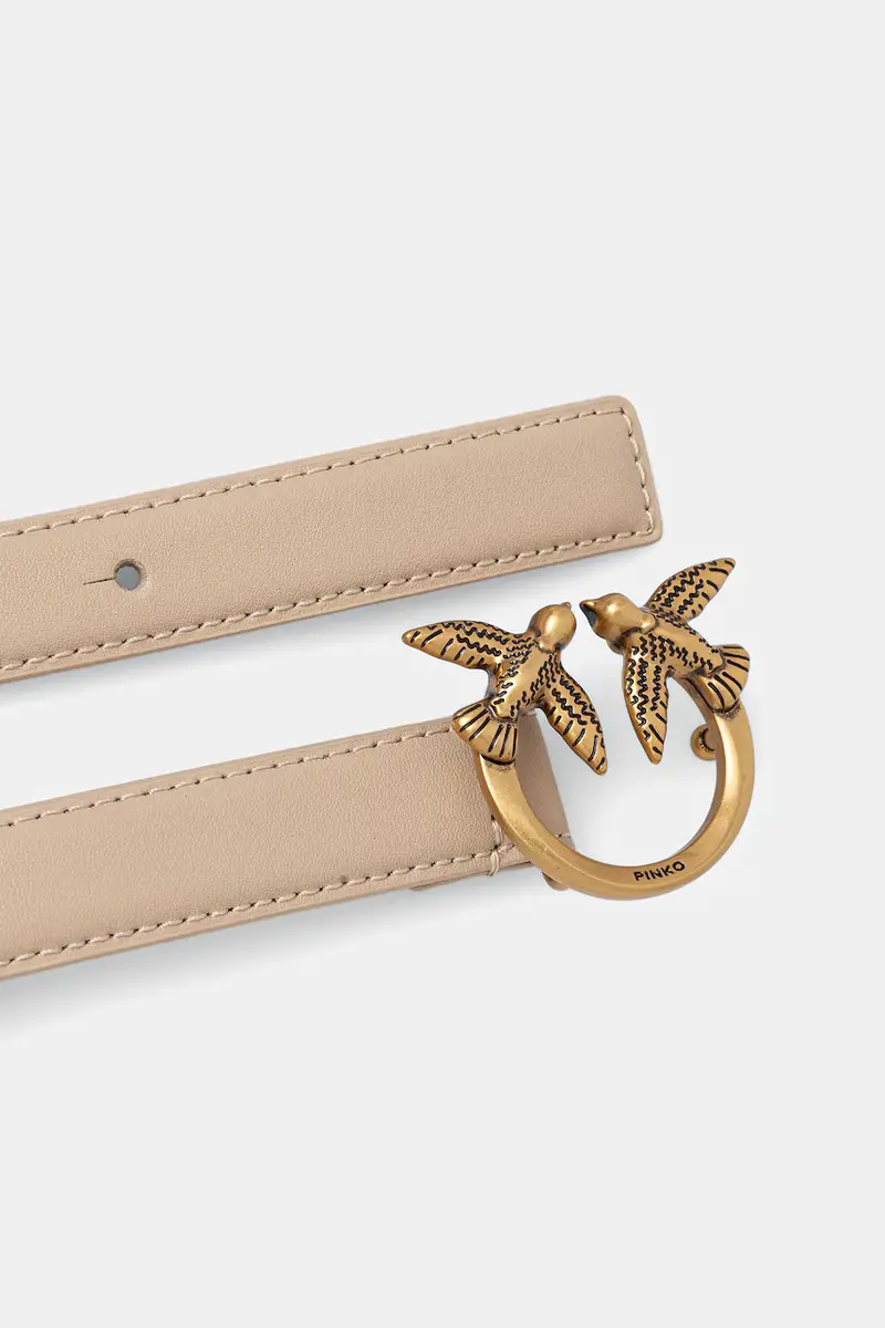 cintura in pelle donna colore beige 100143 A0F1 miniatura 2