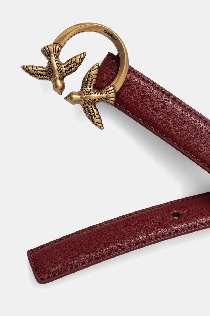 cintura in pelle donna colore beige 100143 A0F1 Rosso miniatura 2