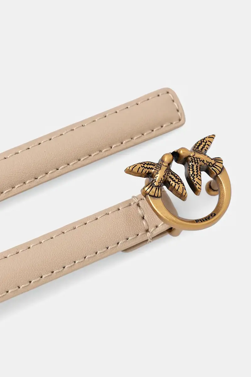 cintura in pelle donna colore beige 102148 A0F1 miniatura 2