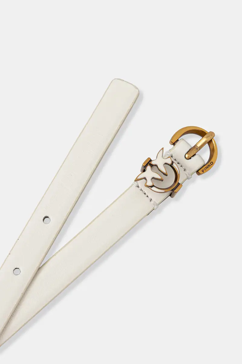 cintura in pelle donna colore bianco 105482 A2QP miniatura 2