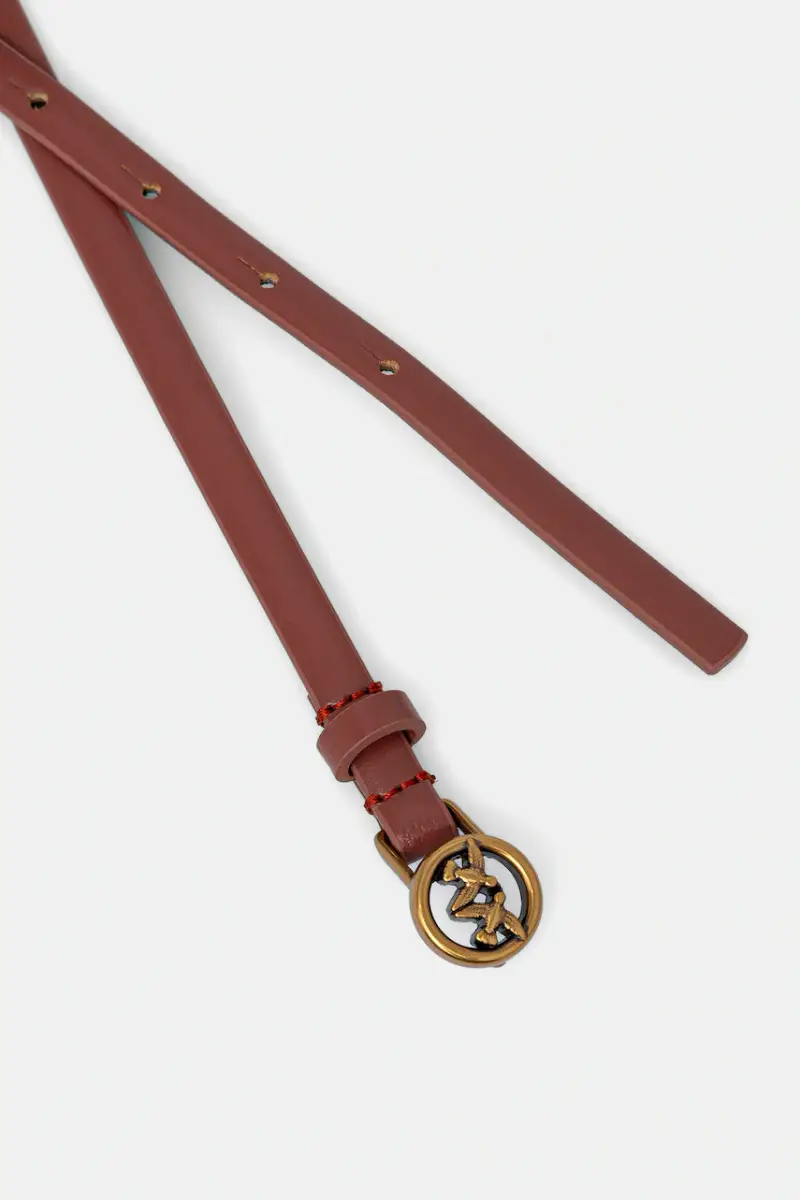 cintura in pelle donna colore rosso 105481 A2QP miniatura 2