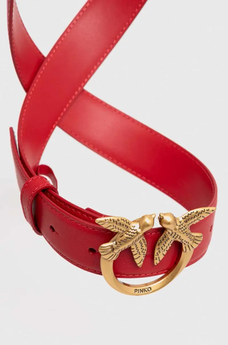 cintura in pelle donna colore rosso miniatura 2