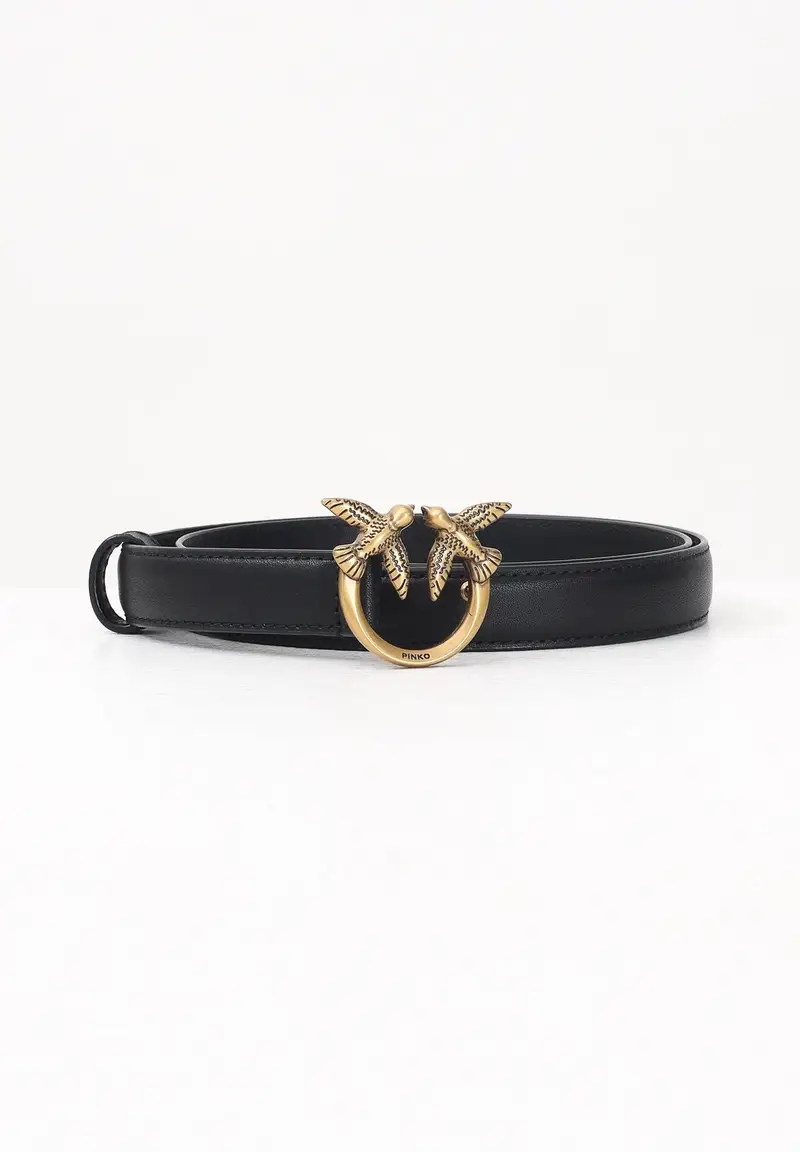 PINKO Cintura Love Birds nera da donna