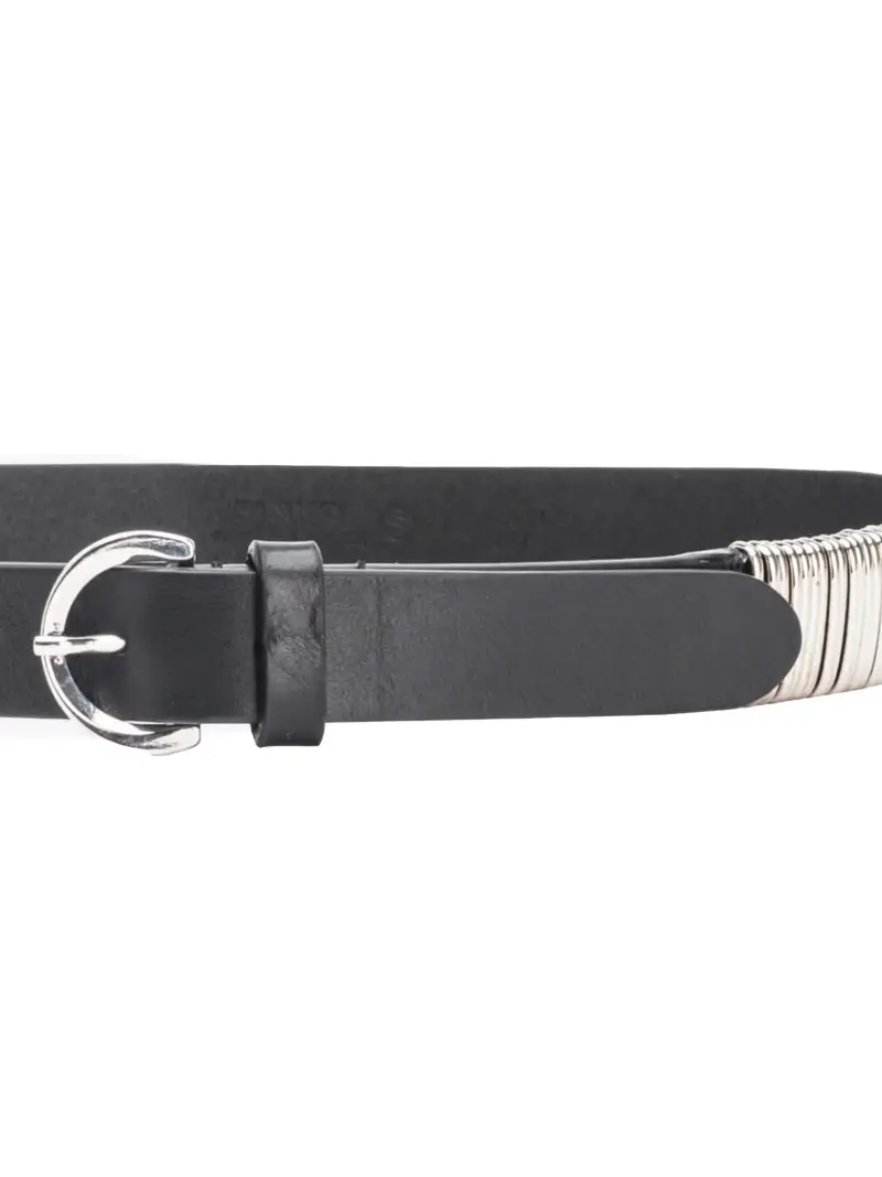 Cintura nera passanti in metallo Nero miniatura 2