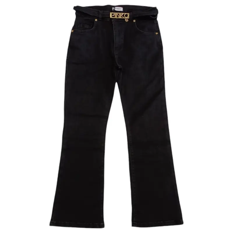Pinko - Denim Nero C/cintura Logata Oro F4PIJGDP001