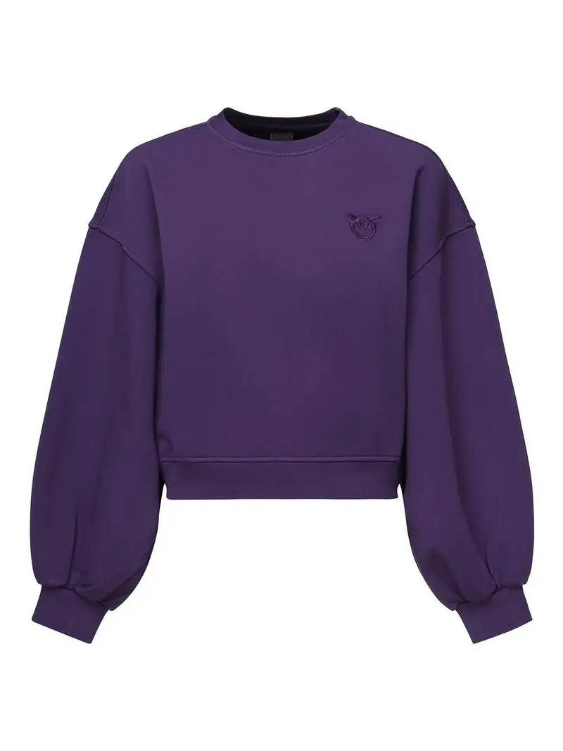 Felpa Cropped Con Logo Viola