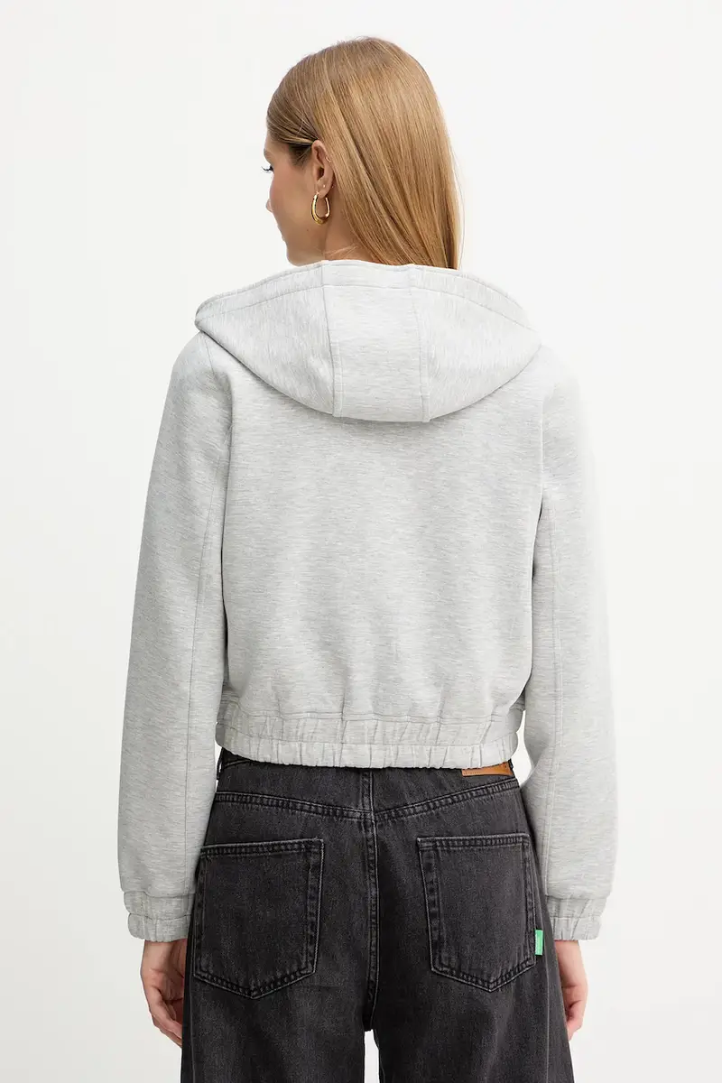 felpa donna colore grigio con cappuccio 104227 A2TL miniatura 3