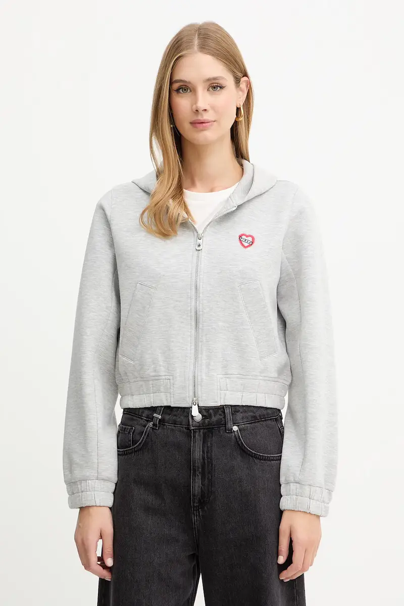 felpa donna colore grigio con cappuccio 104227 A2TL