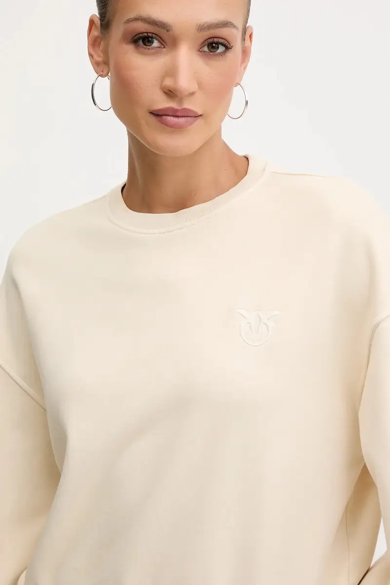 felpa in cotone donna colore beige 105510 A2RB miniatura 4