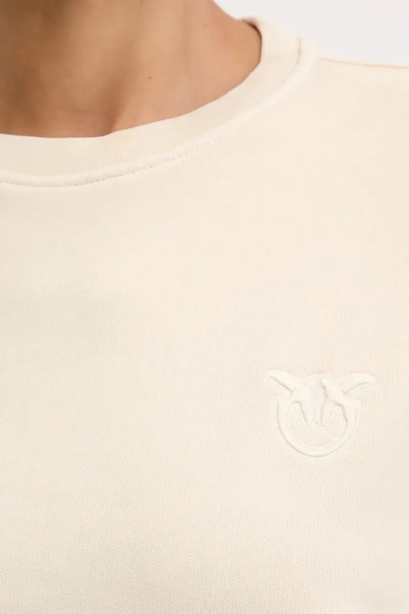 felpa in cotone donna colore beige 105510 A2RB miniatura 5