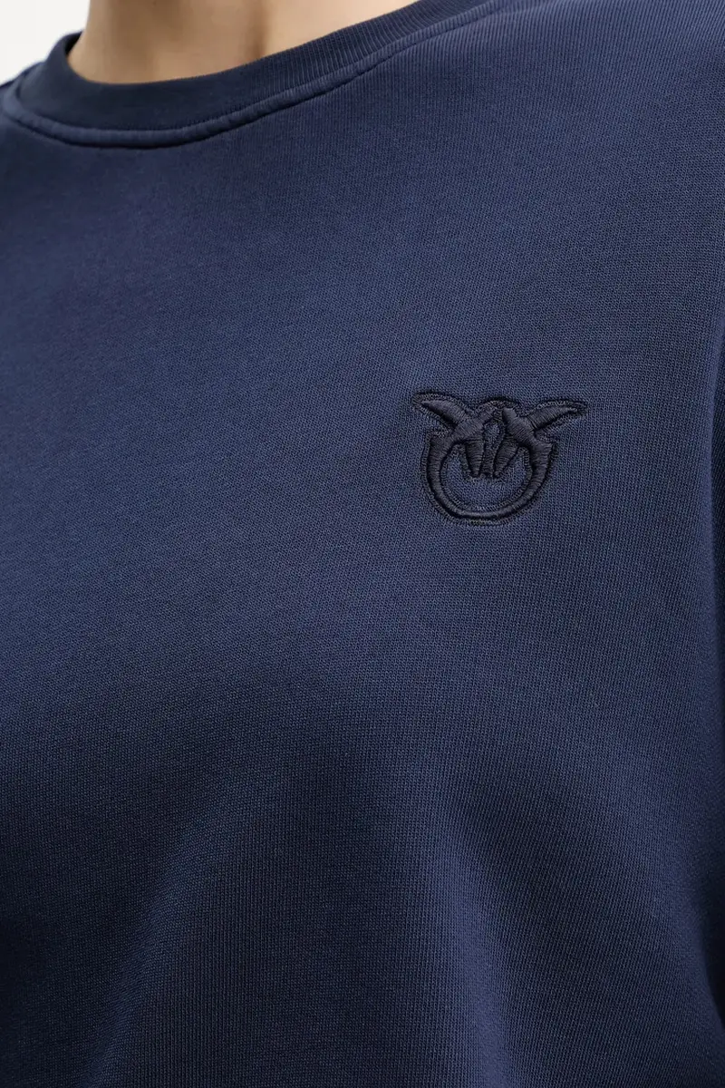 felpa in cotone donna colore blu navy 105510 A2RB miniatura 5