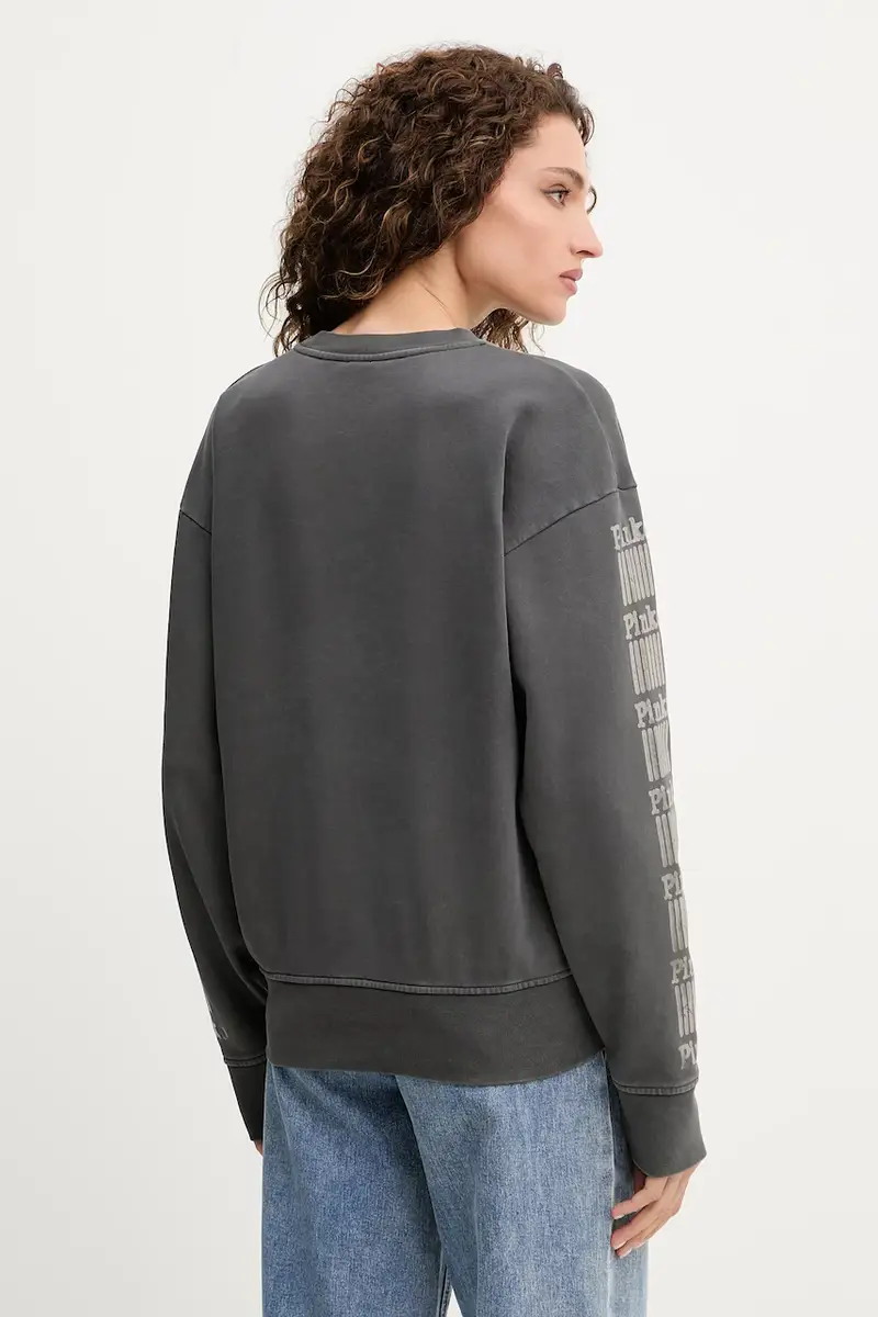 felpa in cotone donna colore grigio 104618 A2V7 miniatura 3