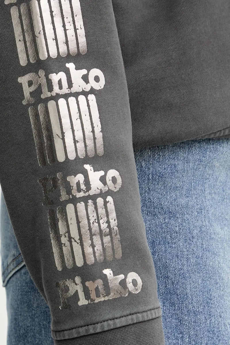 felpa in cotone donna colore grigio 104618 A2V7 miniatura 5