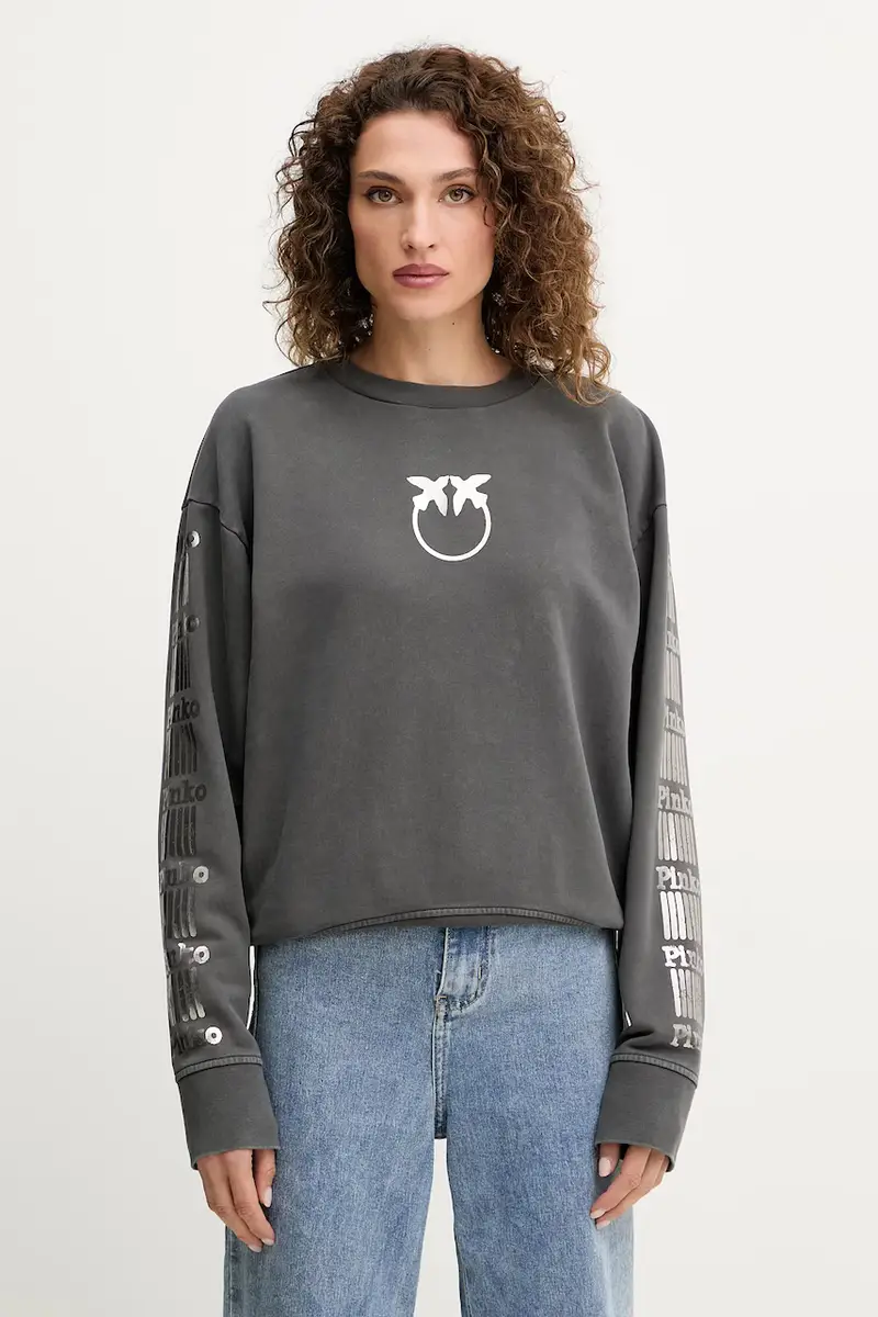 felpa in cotone donna colore grigio 104618 A2V7