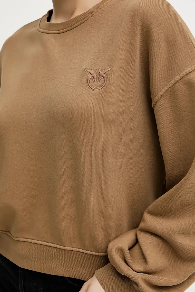 felpa in cotone donna colore marrone 105510 A2RB miniatura 5