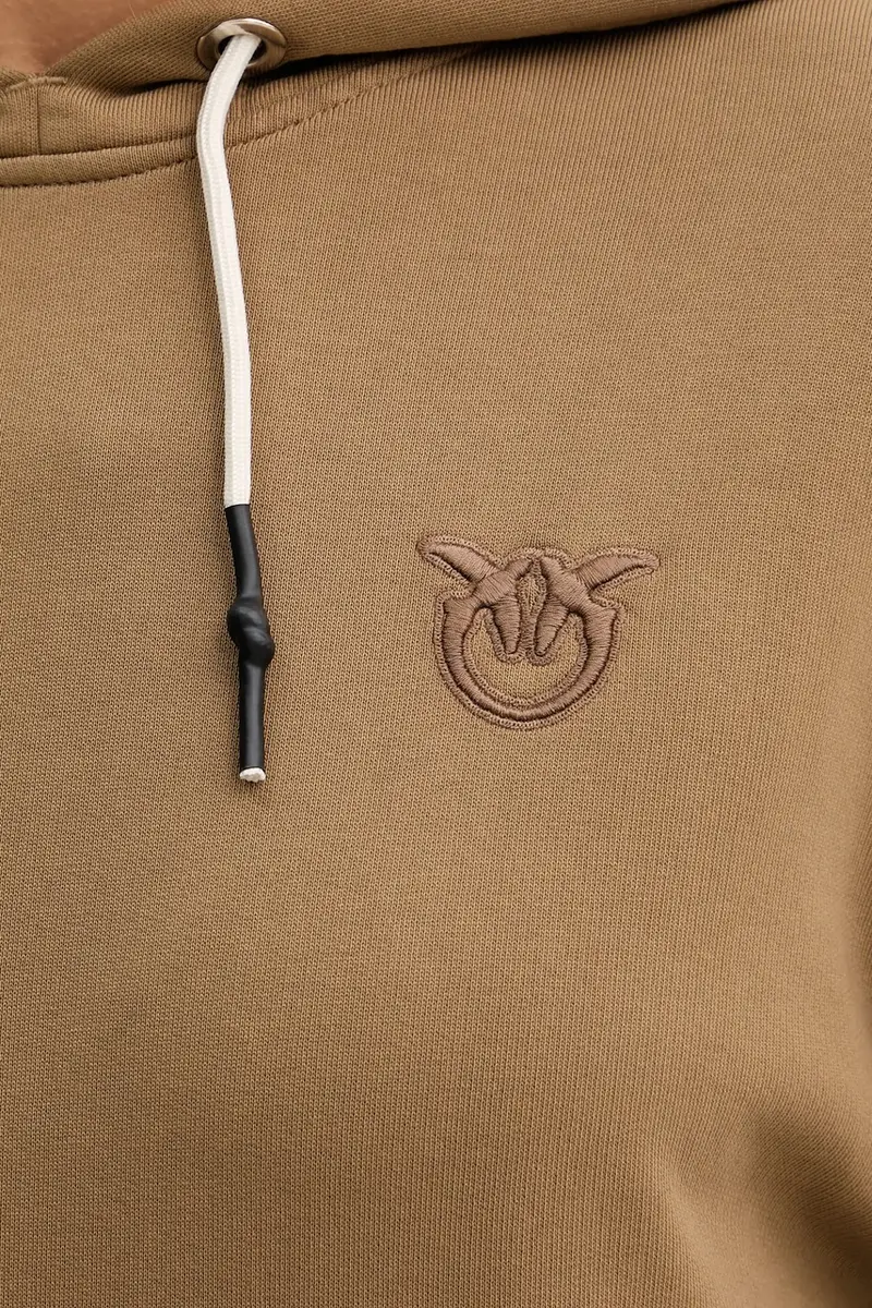 felpa in cotone donna colore marrone con cappuccio 105507 A2RB miniatura 5