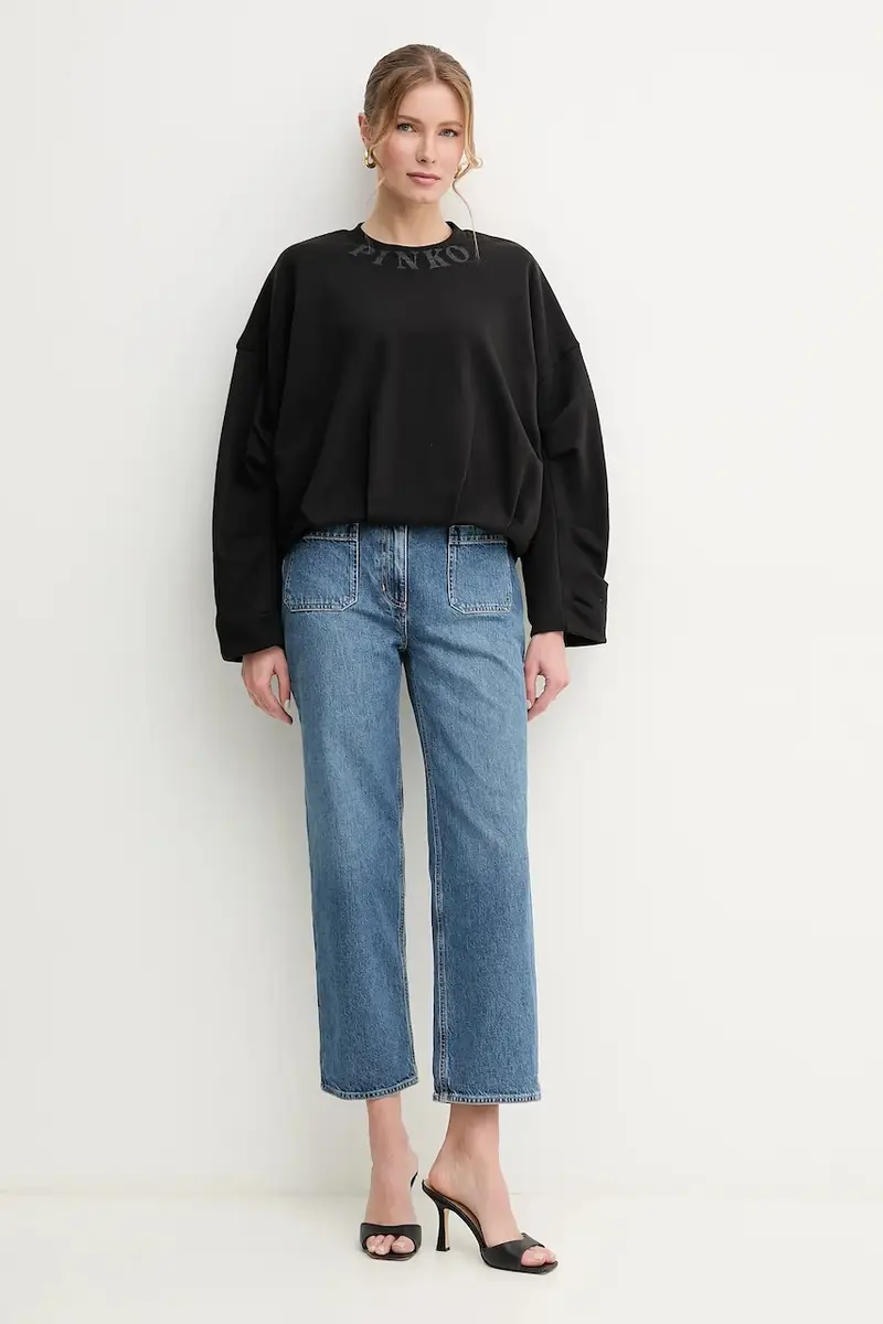 felpa in cotone donna colore nero 104281 A2D3