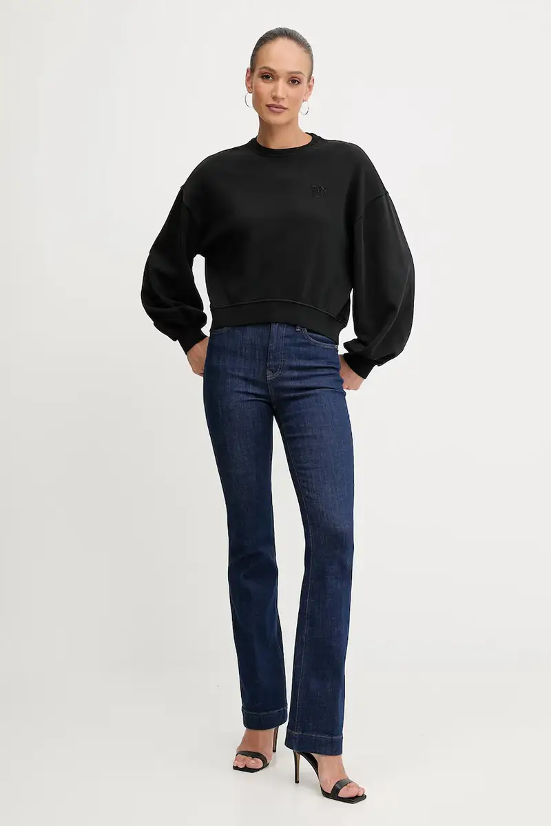 felpa in cotone donna colore nero 105510 A2RB miniatura 2