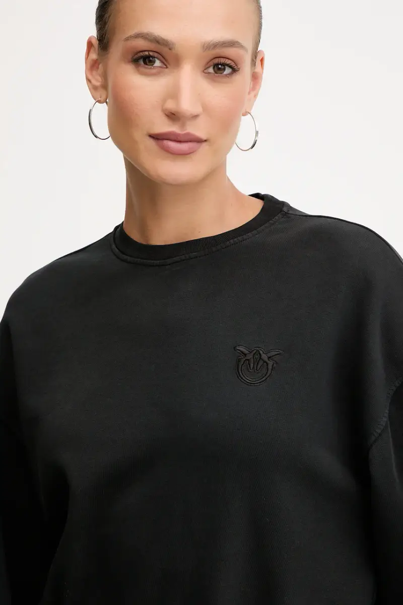 felpa in cotone donna colore nero 105510 A2RB miniatura 4