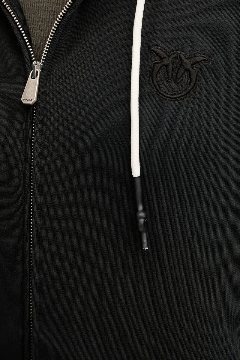 felpa in cotone donna colore nero con cappuccio 105509 A2RB miniatura 5