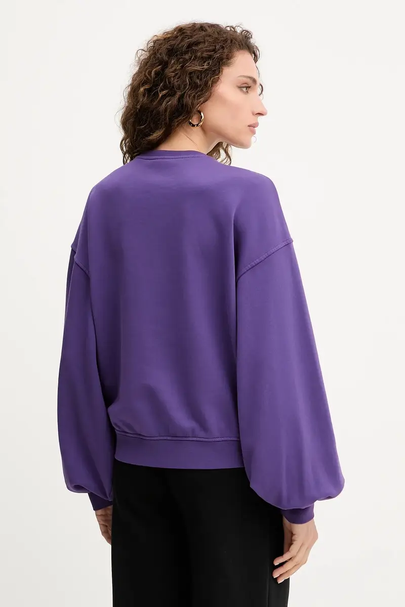 felpa in cotone donna colore violetto 105510 A2RB miniatura 3