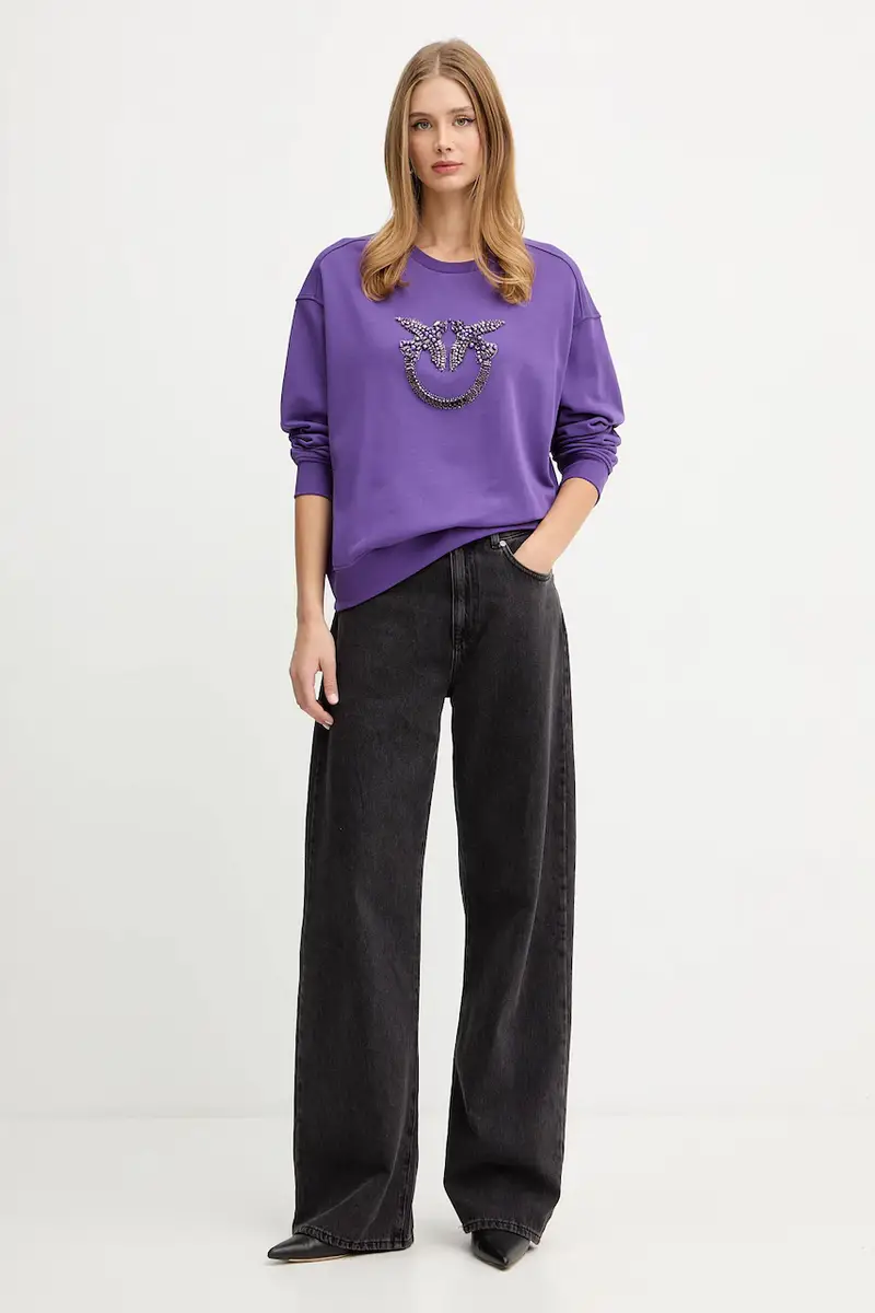 felpa in cotone Violetto miniatura 2