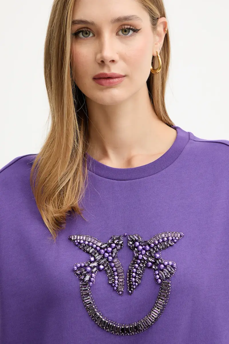 felpa in cotone Violetto miniatura 4