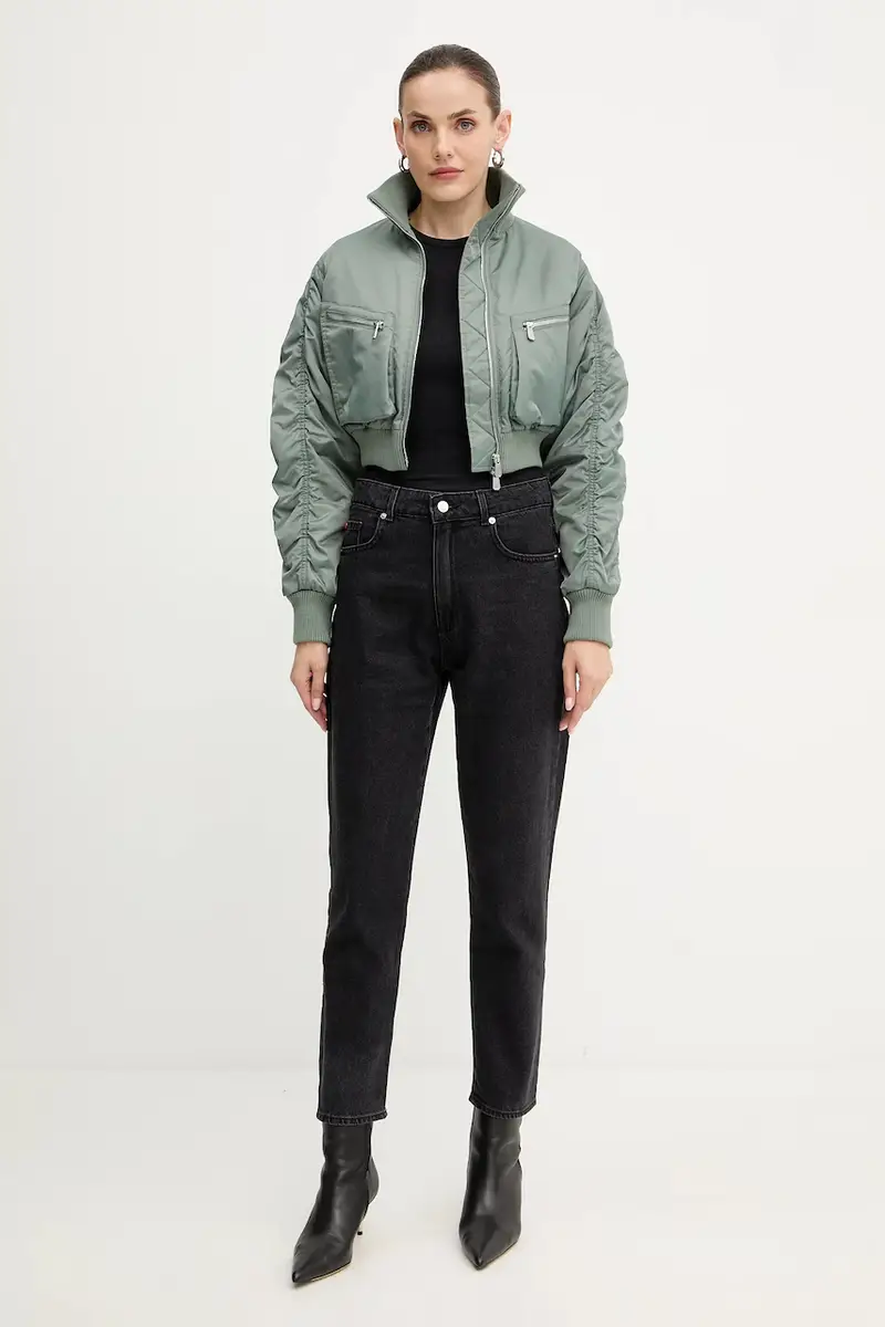 giacca bomber colore verde 105339 A2OI miniatura 2