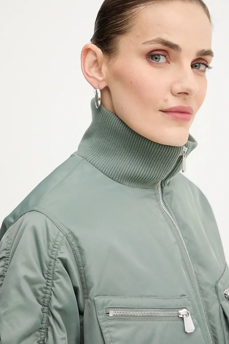 giacca bomber colore verde 105339 A2OI miniatura 4