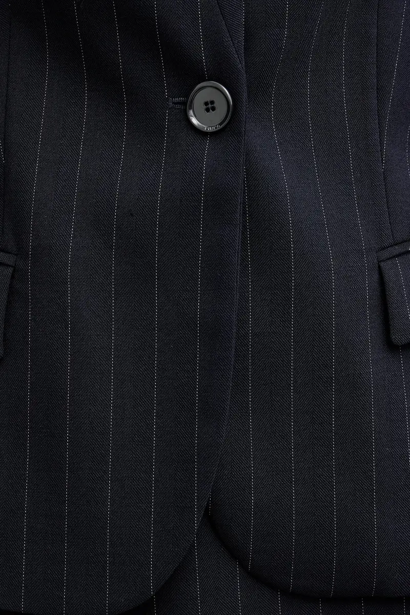 giacca con lana colore blu navy 105626 A2QY miniatura 5