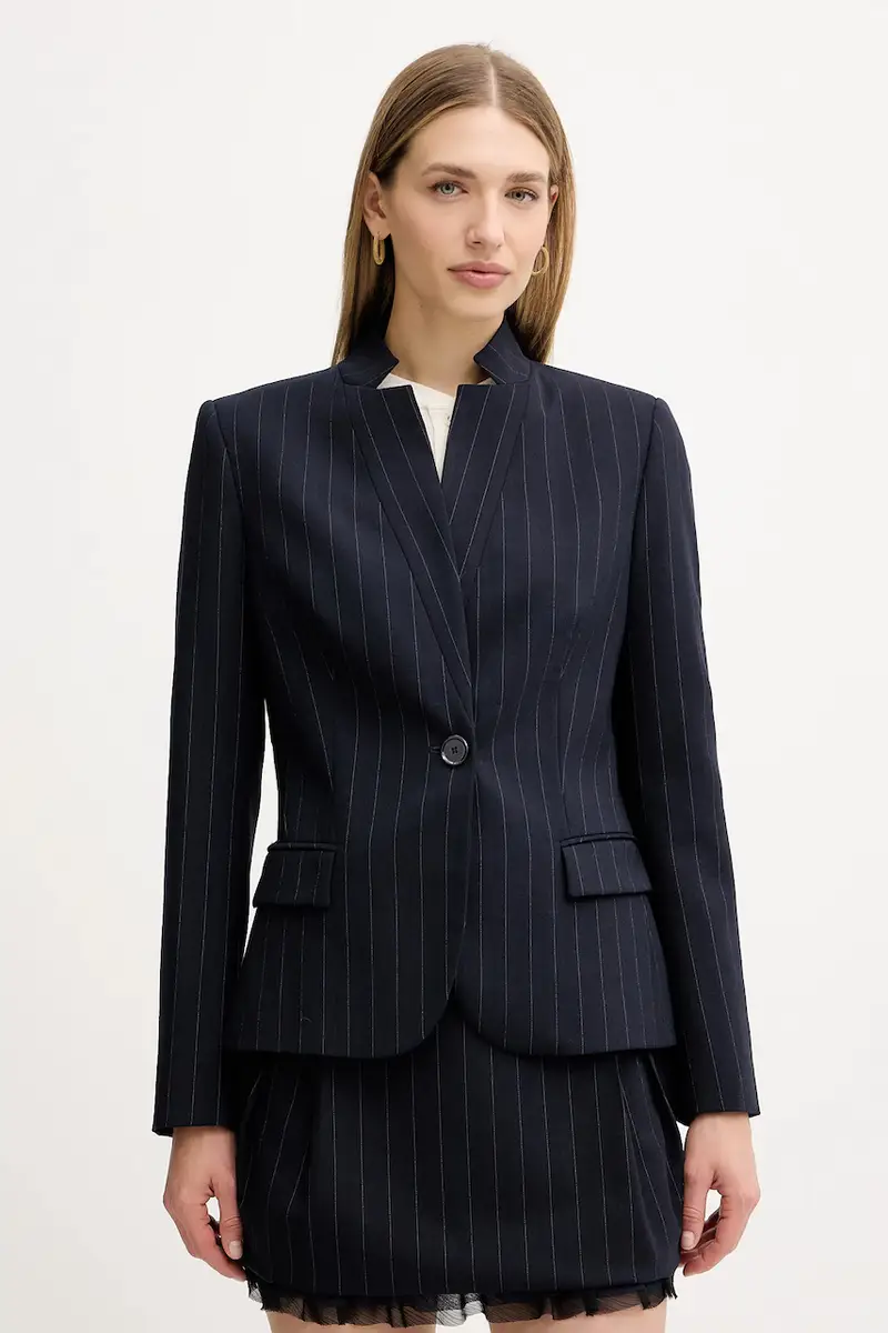 giacca con lana colore blu navy 105626 A2QY