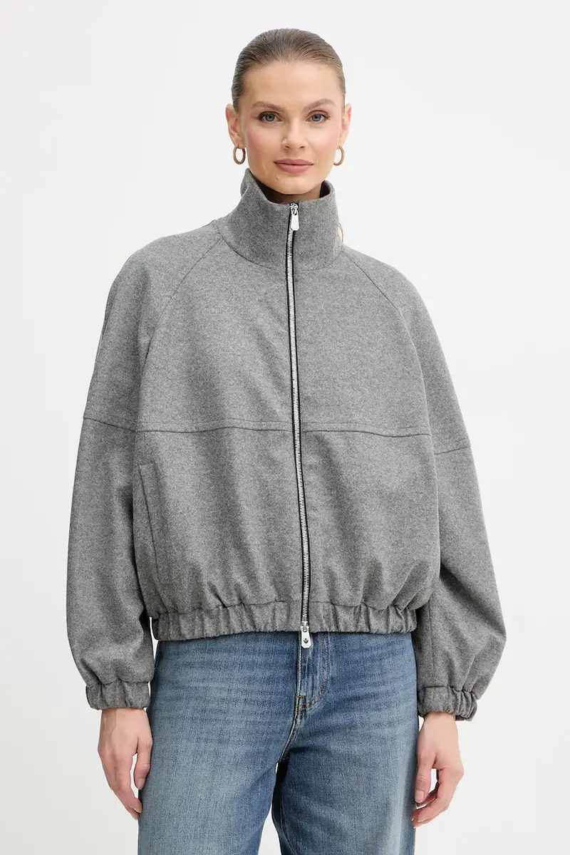 giacca con lana colore grigio 106046 A2ZU