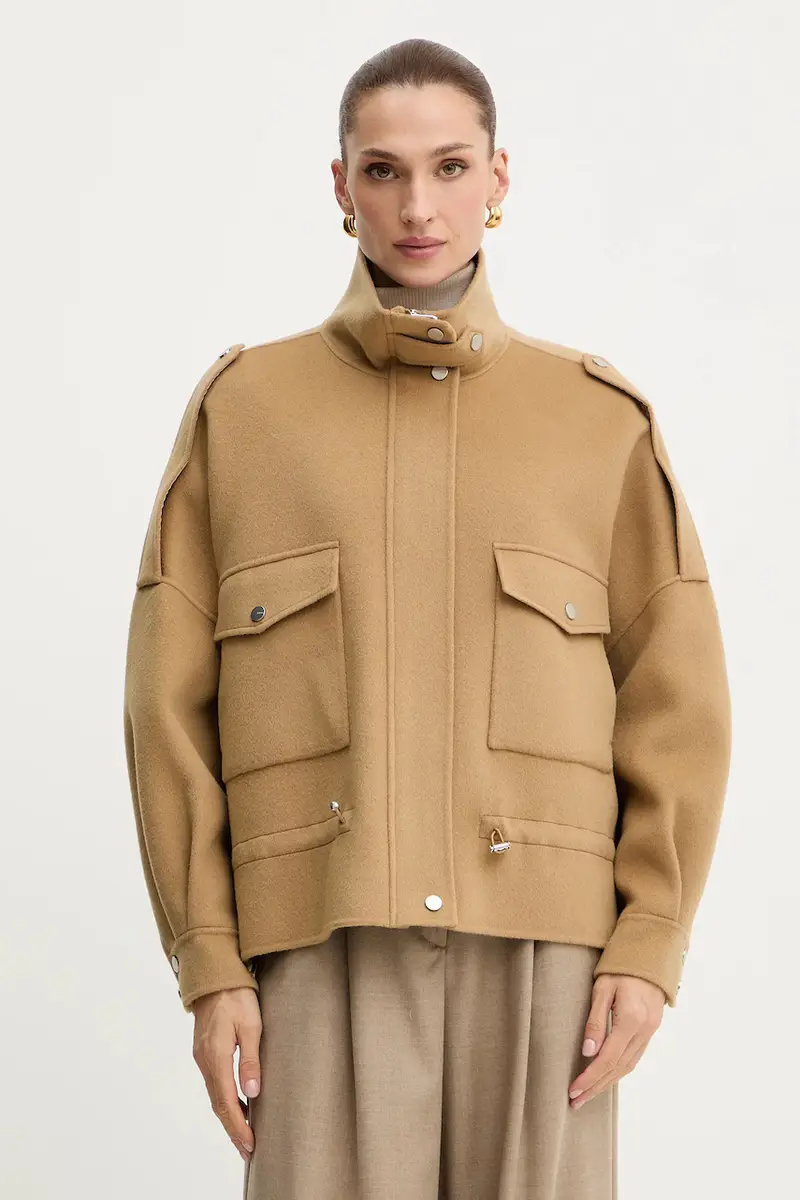 giacca con lana Verde