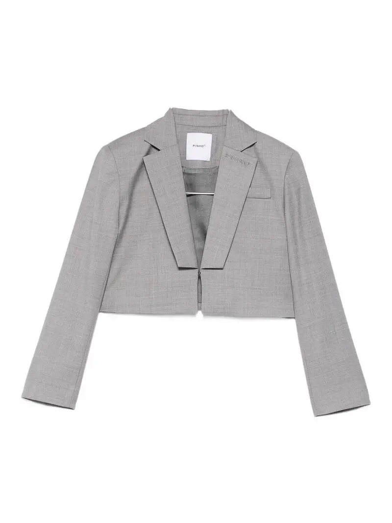 Giacca Con Logo Ricamato Grigio