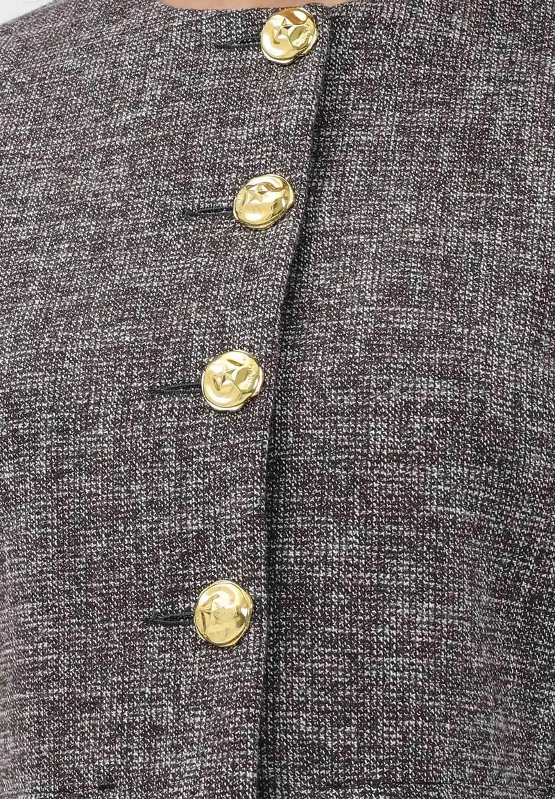 Giacca crop marrone da donna miniatura 3