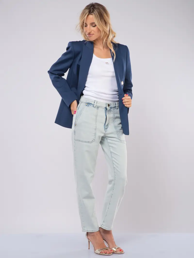 giacca da donna Pinko in tessuto tecnico a doppiopetto Blu miniatura 2